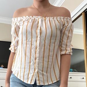 Be Cool Striped Off-Shoulder Women's Top
